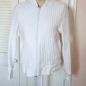 Petit Bateau lined channel stitched bomber jacket